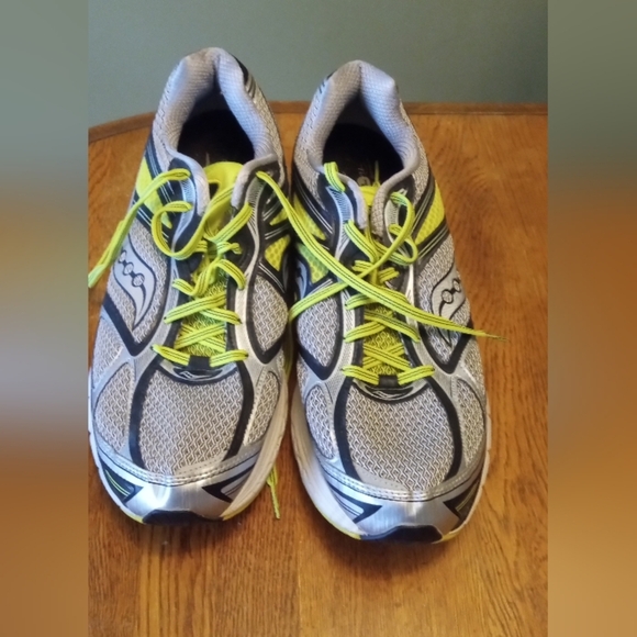 Saucony Athletic Shoes - Gray and Neon Yellow - Picture 1 of 6